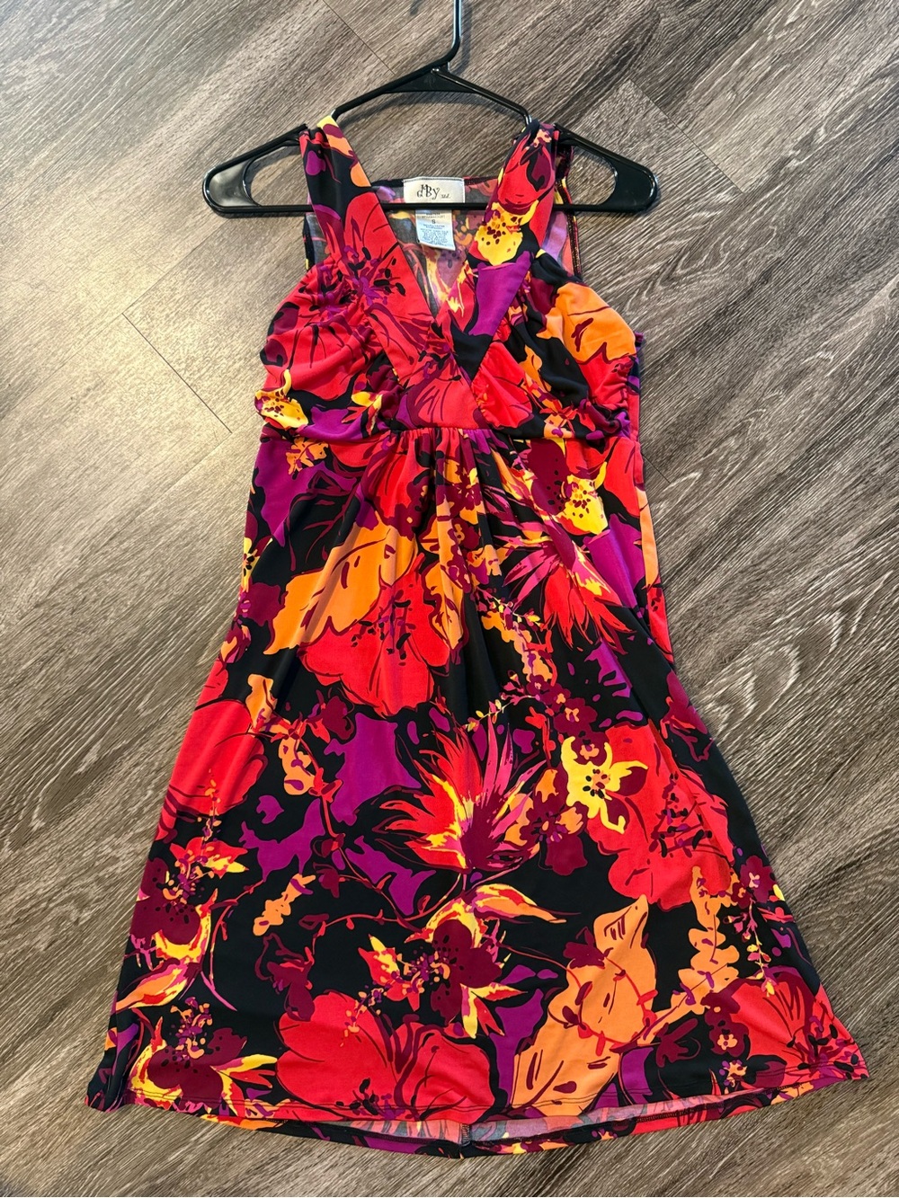 Y2K Sleeveless Floral Midi Dress in Red, Purple & Orange